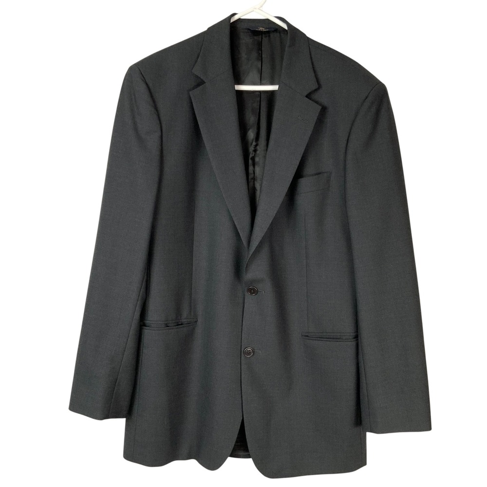 Brooks Brothers 346 Charcoal Gray Blazer 42L 2-Button Notch Lapel Long Sleeve